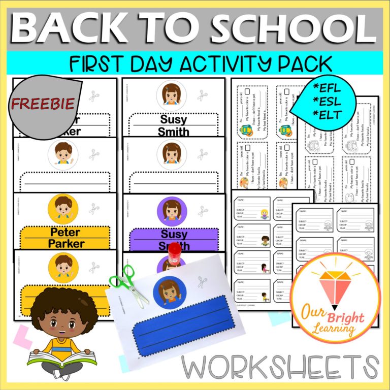 FREE - Back To School - First Day Activity Pack - Our Bright Learning