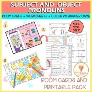 This fun subject and object pack includes BOOM CARDS - worksheets - a color-by - answer game. All in one!